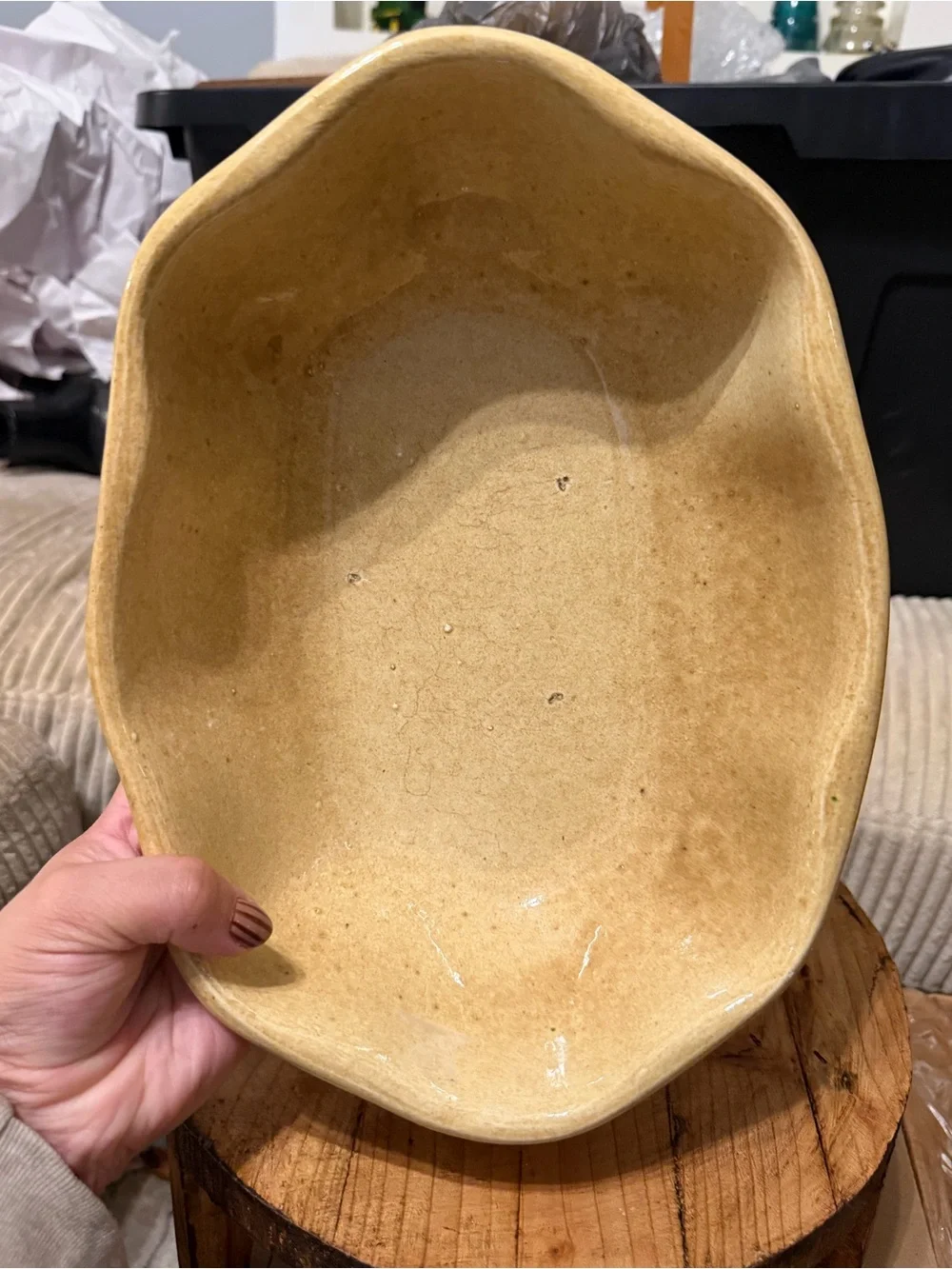 Wavy Vintage Pottery Bowl